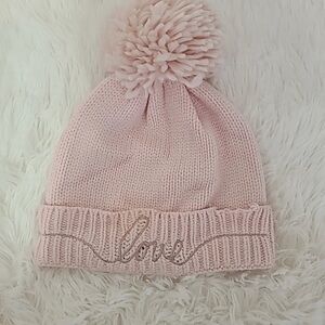 Pink Knitted Pom-Pom Beanie for Kids
